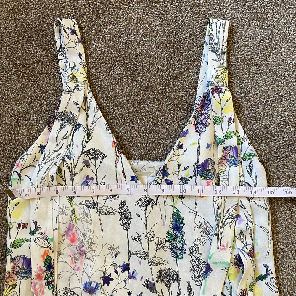 H&M Crêpe Floral Ruffle Hem Midi Dress Size 6 - Picture 7 of 12